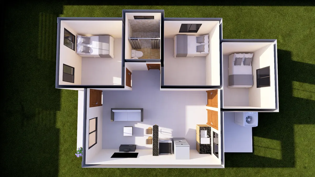 Planta · Modelo 001 (render)