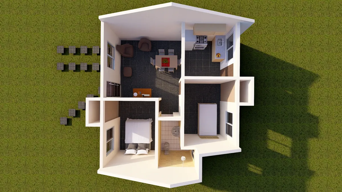 Planta · Modelo 002 (render)