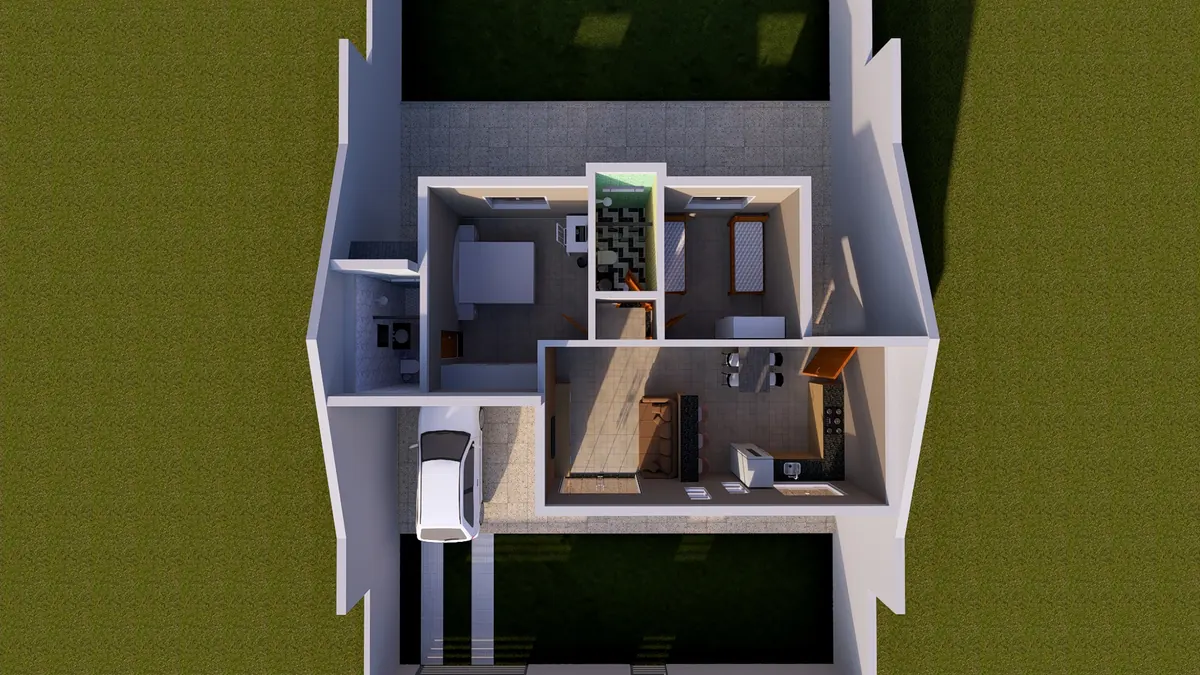 Planta · Modelo 003 (render)