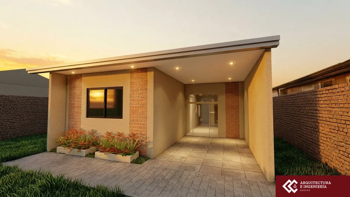 Fachada con galería · Modelo 004 (render)