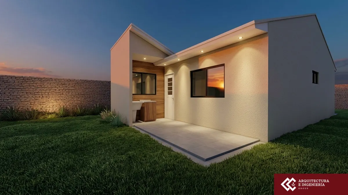 Contrafrente con lavadero · Modelo 004 (render)