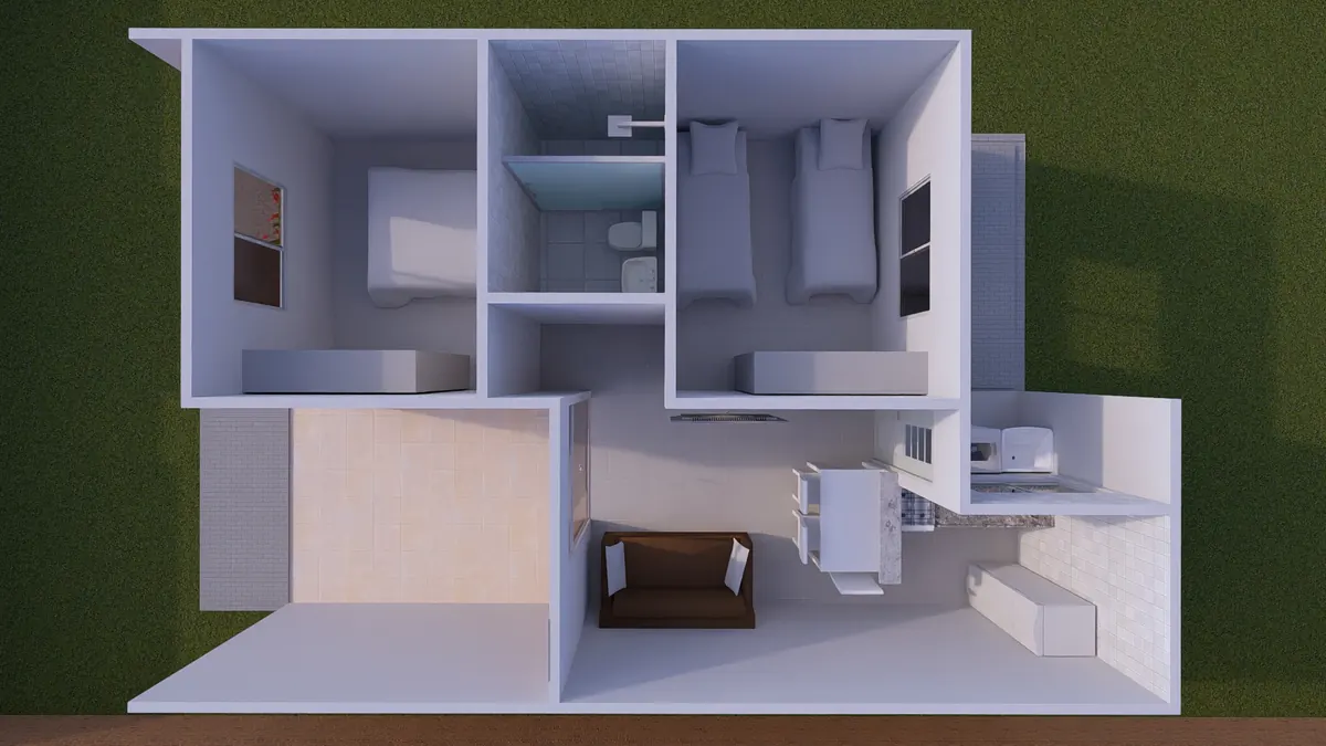 Planta · Modelo 004 (render)