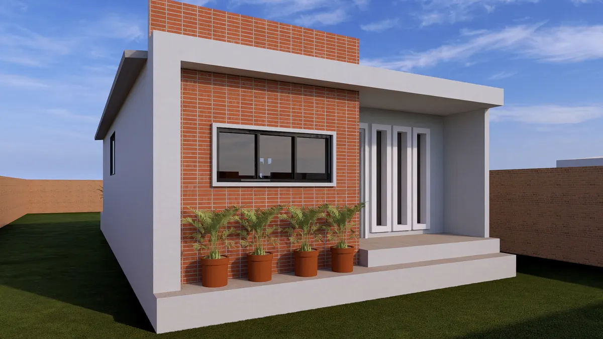 Fachada con galería · Modelo 006 (render)