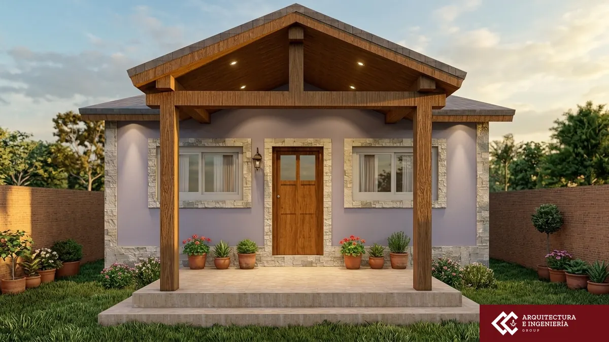 Fachada con galería · Modelo 008 (render)