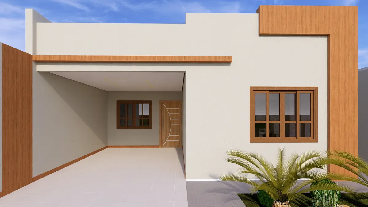Fachada con cochera · Modelo 011 (render)