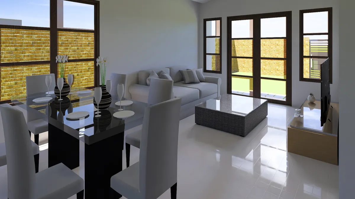 Comedor y sala · Modelo 012 (render)